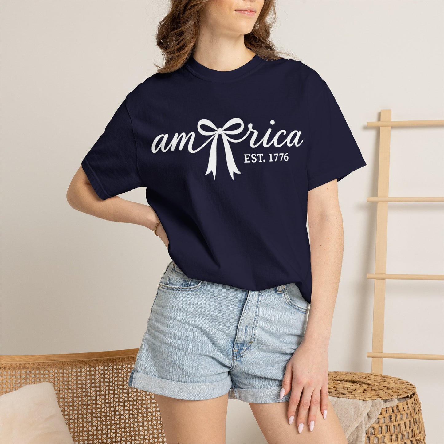 America Script Bow T-Shirt