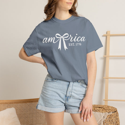 America Script Bow T-Shirt