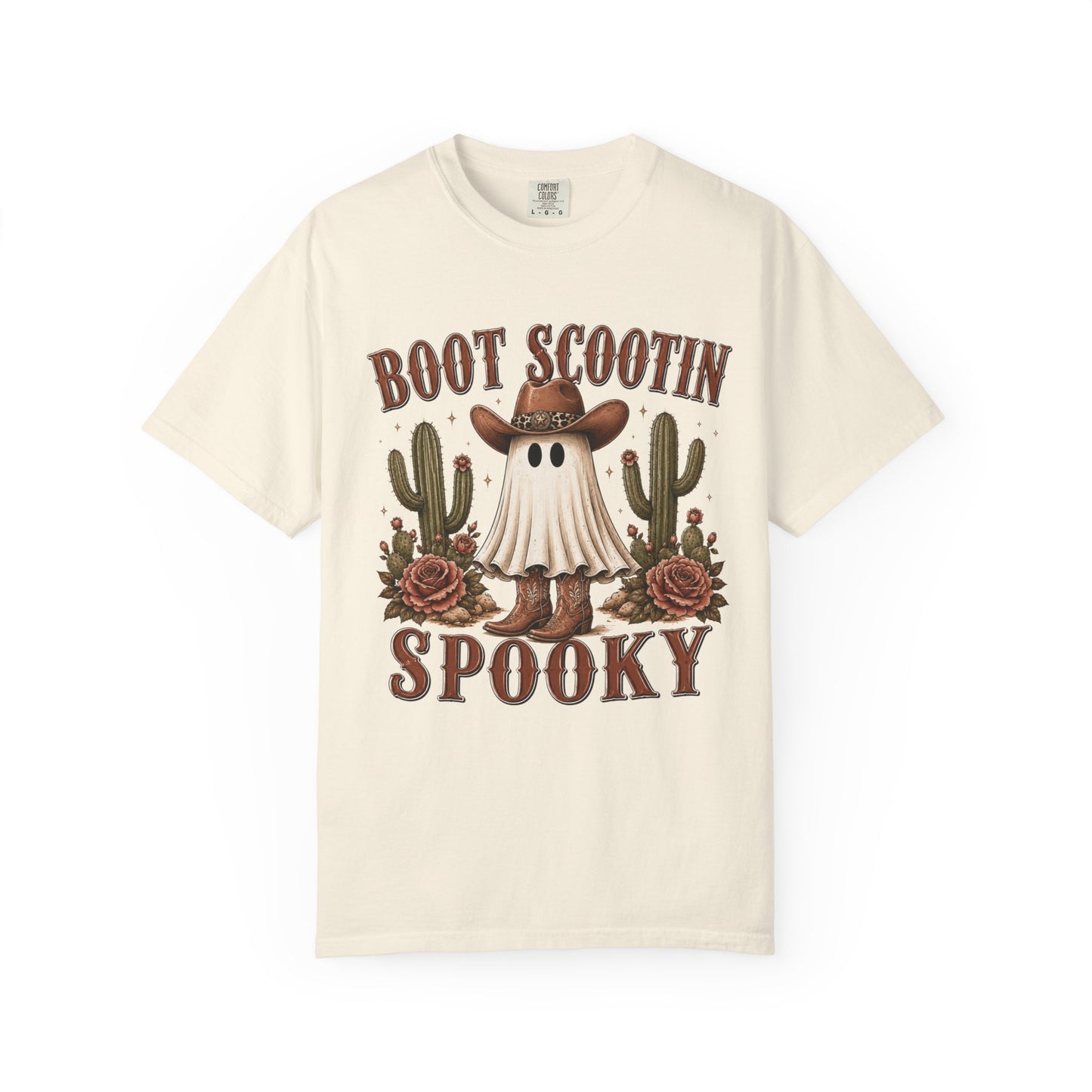 Boot Scootin' Spooky Ghost T-Shirt — Western Halloween Graphic Tee
