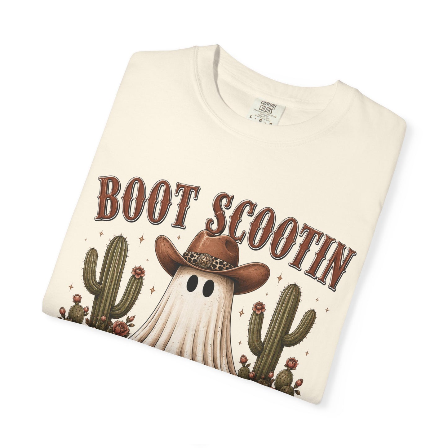Boot Scootin' Spooky Ghost T-Shirt — Western Halloween Graphic Tee