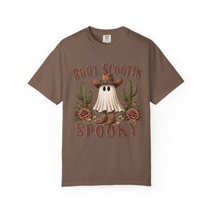 Boot Scootin' Spooky Ghost T-Shirt — Western Halloween Graphic Tee