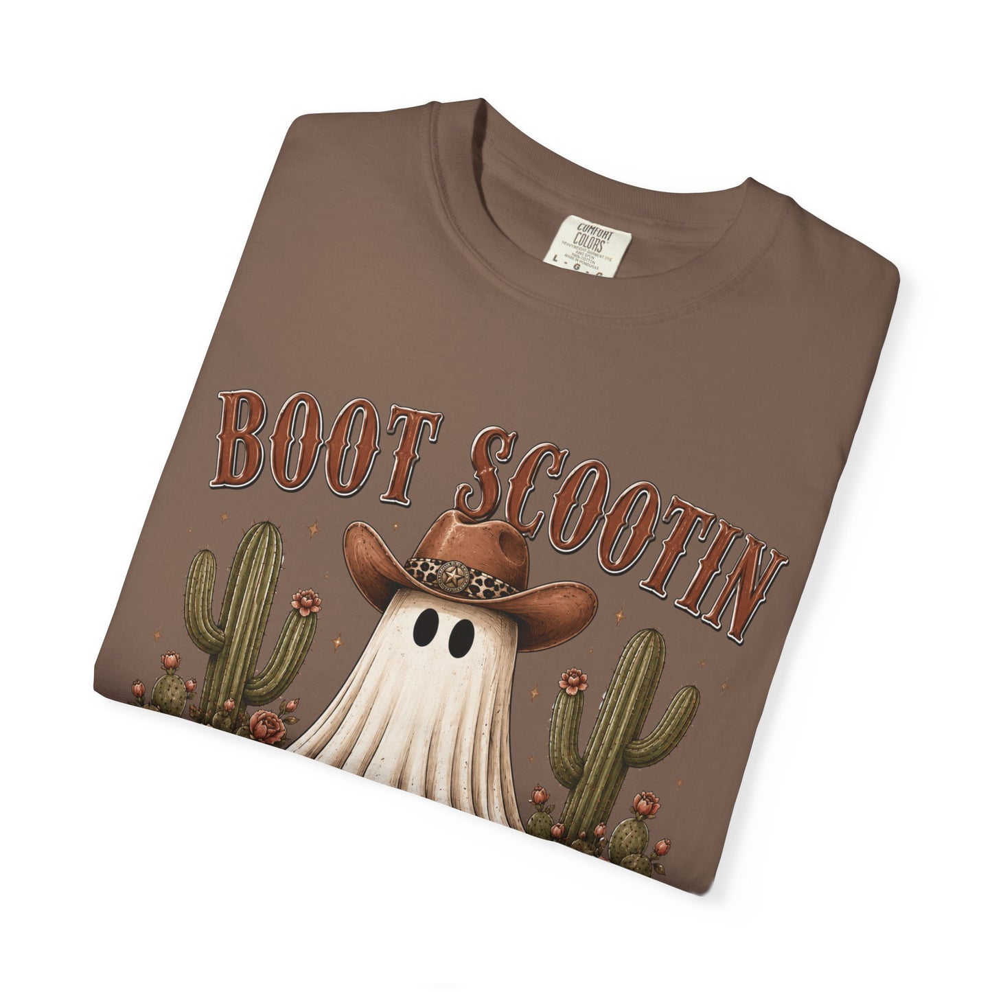 Boot Scootin' Spooky Ghost T-Shirt — Western Halloween Graphic Tee