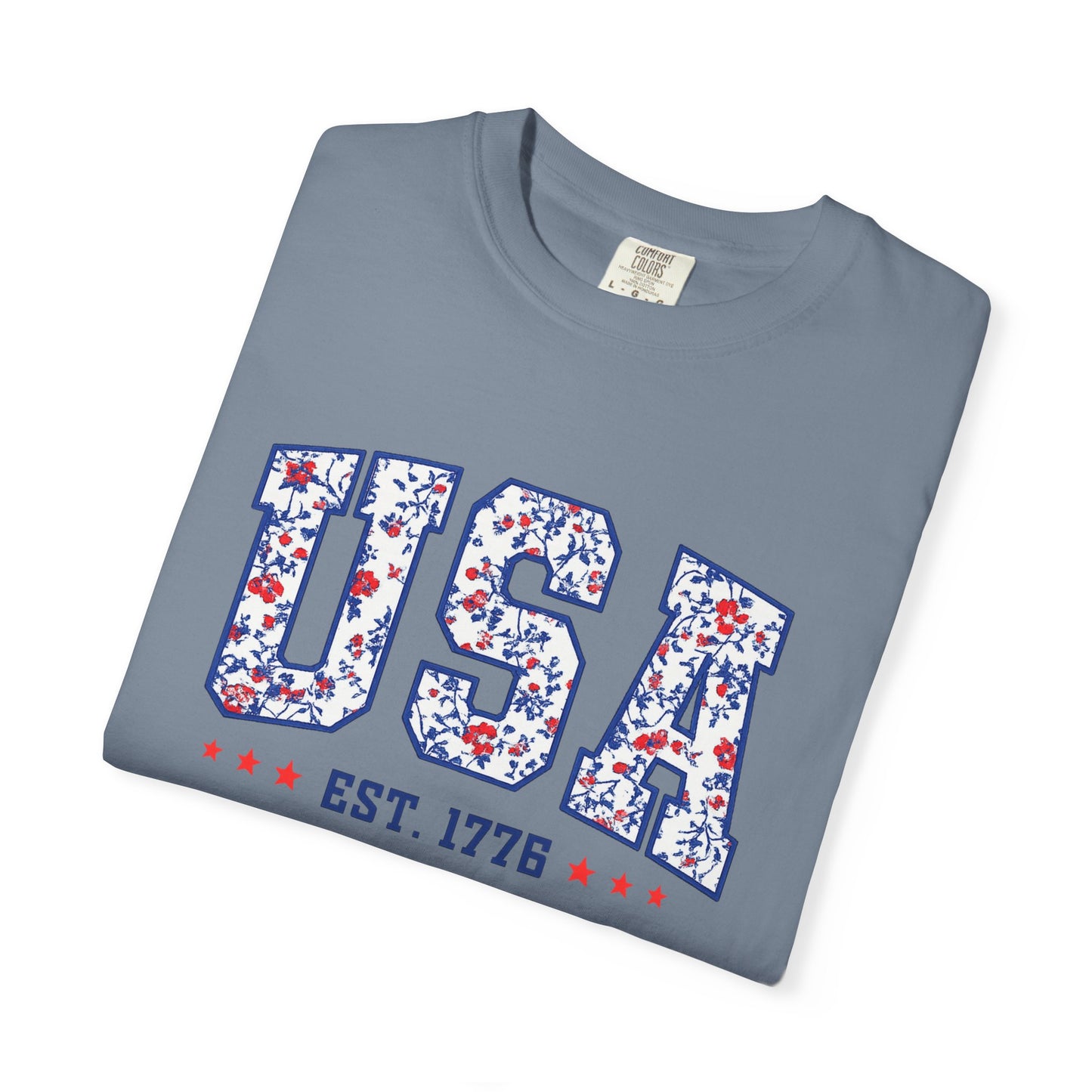 USA Floral Graphic T-Shirt