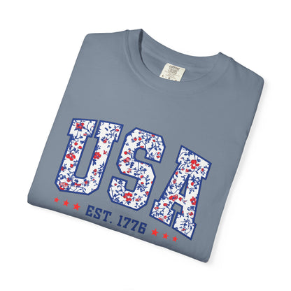 USA Floral Graphic T-Shirt