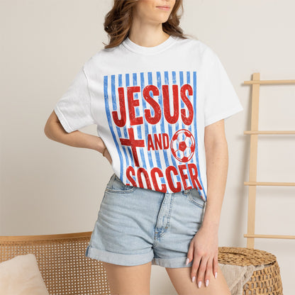 Jesus and Soccer T-Shirt — Play Hard, Pray Harder