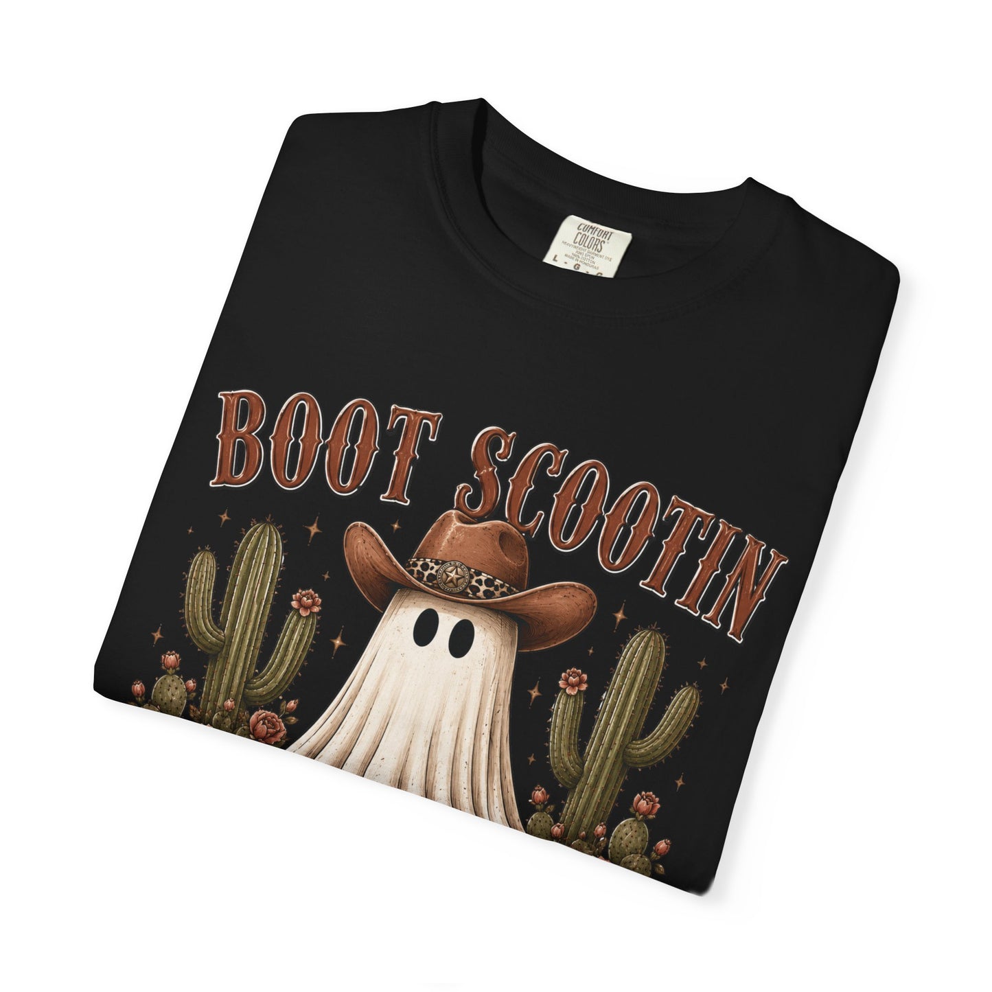 Boot Scootin' Spooky Ghost T-Shirt — Western Halloween Graphic Tee