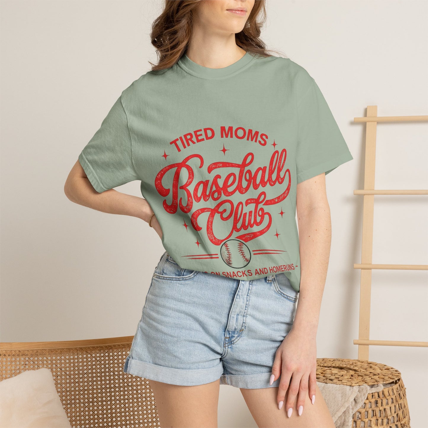 Tired Moms Baseball Club- Unisex Garment-Dyed T-shirt