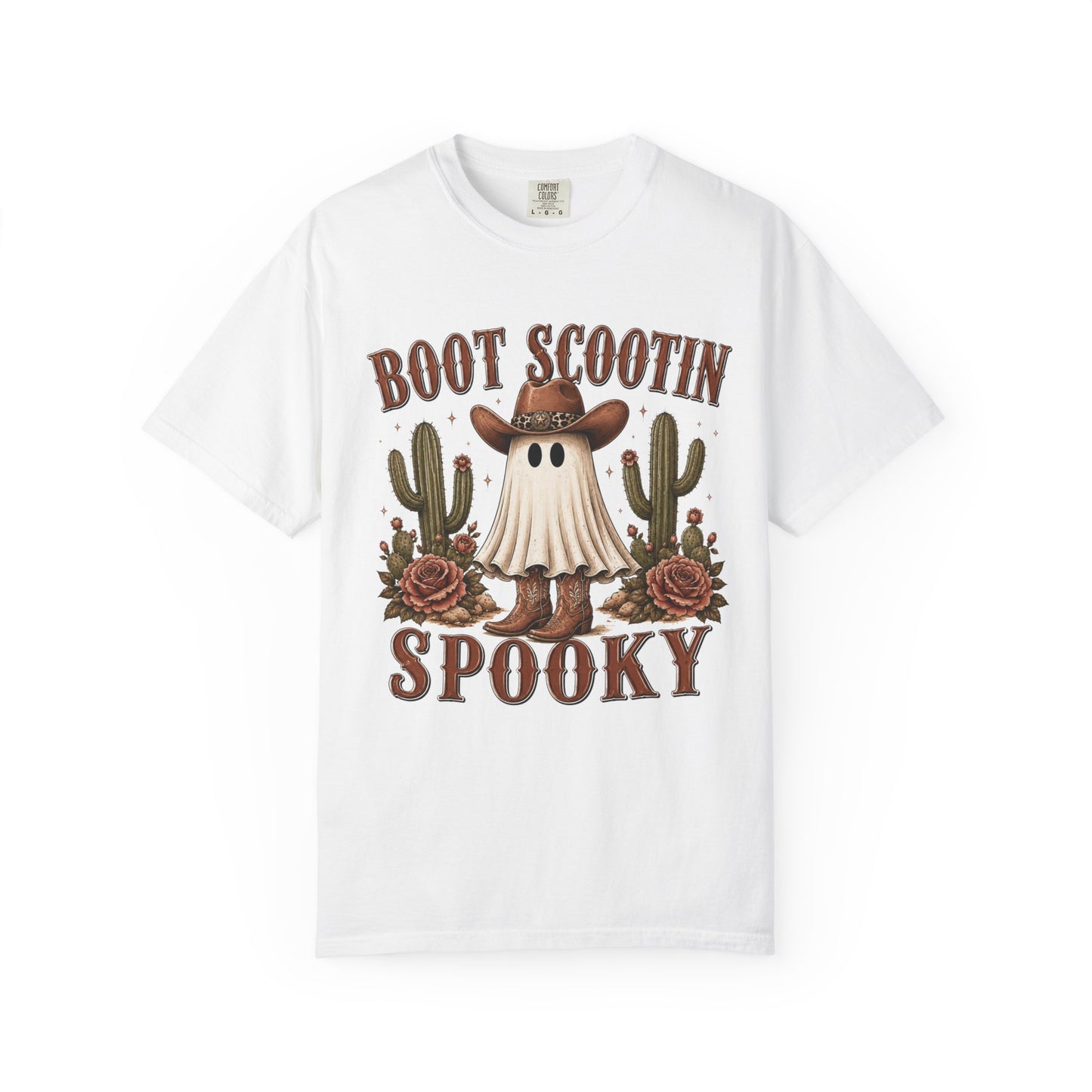 Boot Scootin' Spooky Ghost T-Shirt — Western Halloween Graphic Tee