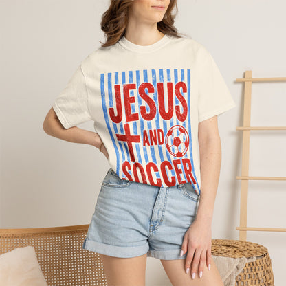 Jesus and Soccer T-Shirt — Play Hard, Pray Harder