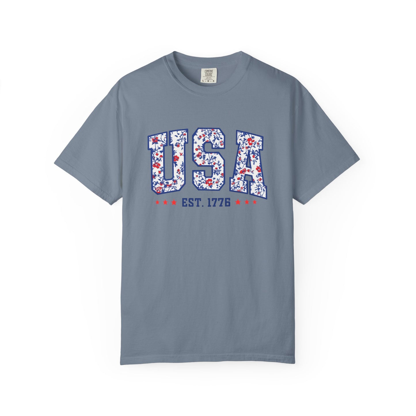 USA Floral Graphic T-Shirt