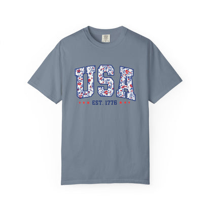 USA Floral Graphic T-Shirt