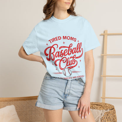 Tired Moms Baseball Club- Unisex Garment-Dyed T-shirt